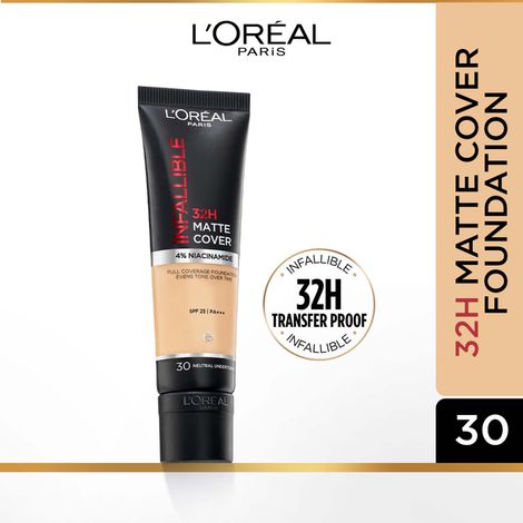 Buy L'Oreal Paris Infallible 32H Matte Cover Liquid Foundation, 30 Neutral Undertone, 30 ml-Purplle