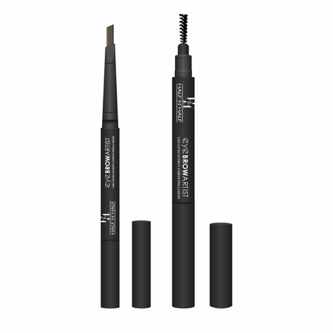 Buy Half N Half Eye Brow Artist Long Lasting Automatic Eyebrow Pencil & Brush, Dark Brown (0.4 gm)-Purplle
