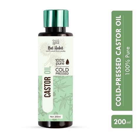 Buy Nat Habit Cold Pressed Castor Oil For Hair Growth|Body Massage|100% Natural|(Arandi) Hair Oil (200 ml)-Purplle