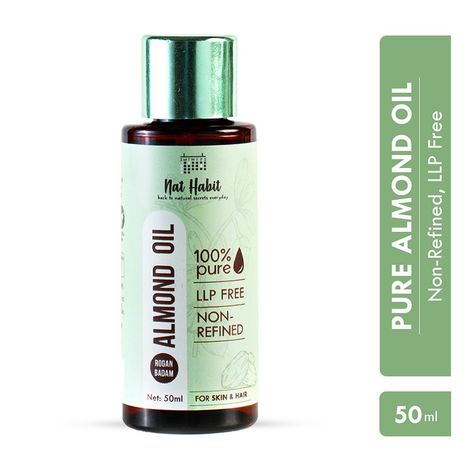 Buy Nat Habit 100% Pure Rogan Badam Almond Oil|Hair Growth|Skin Care|Chemical Free|Vit-E Hair Oil (50 ml)-Purplle