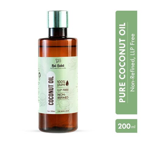 Buy Nat Habit 100% Pure Coconut Oil| Hair Growth|Skin Care|Chemical Free| Vit-E Hair Oil (200 ml)-Purplle