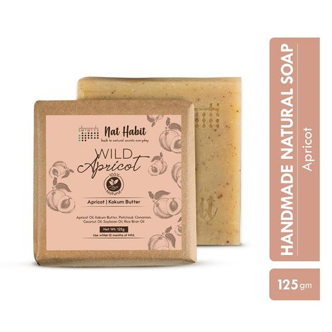 Buy Nat Habit Wild Apricot Soap|Handmade Butter Bath Soap For Skin Brightening|100% Pure (125 gm)-Purplle
