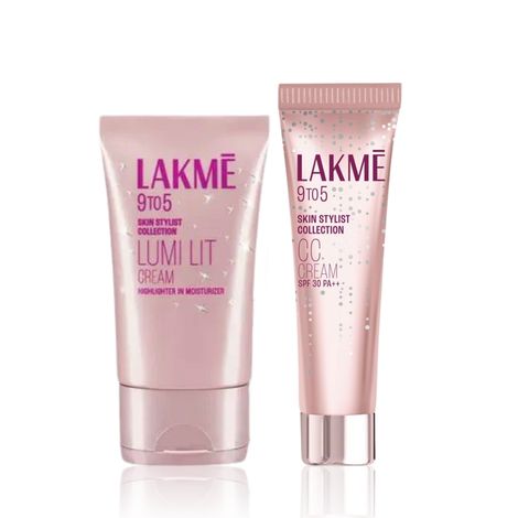 Buy Lakme Lumi Cream - Face cream with Moisturizer + Highlighter, enriched with Niacinamide & Hyaluronic Acid - Dewy Rose, 30 gm + 9 to 5 Complexion Care Face Cream, Beige 30 gm-Purplle