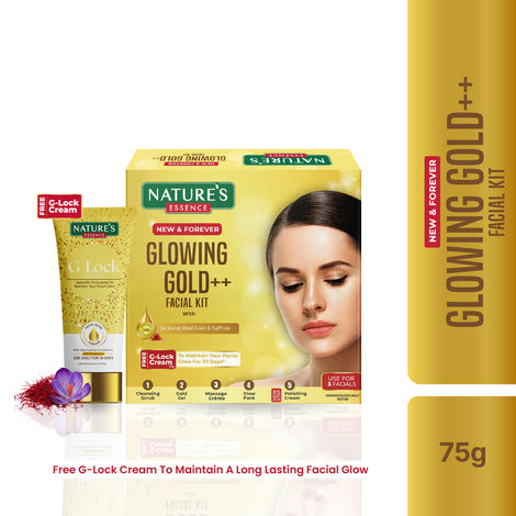 Buy Nature's Essence Glowing Gold Facial Kit, 75 gm+ G-lock cream Free 25 gm-Purplle