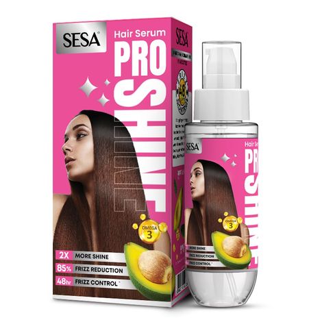 Buy SESA Pro Shine Hair Serum For Women 2X Shine 48 hours Frizz Free For Dry Rough Hair, Smooth And Shiny With Omega 3 & Avocado, 100 ml-Purplle