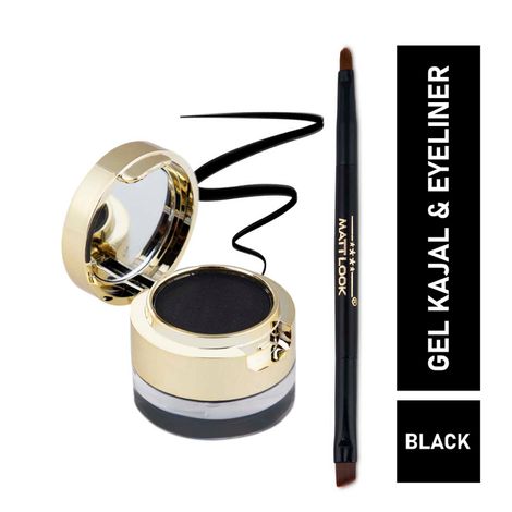 Buy Mattlook Fashion Eye Makeup Gel Kajal & Cake Eyeliner 24H Stay, Black (4gm+3gm)-Purplle