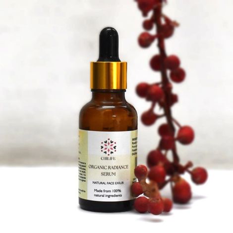 Buy Chilife Organic Radiance Face Serum with Rosehip Seed Oil, Carrot Seed oil for Pigmentation | Anti-Aging Face Serum For Men & Women with Vit-A, C & E to Remove Blemishes, Acne Marks & Fine Lines, 30 ml-Purplle