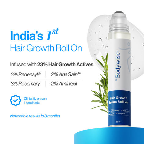 Buy Be Bodywise Rosemary Hair Growth Serum (Roll On) | 3% Redensyl & 2% Anagain | Hair fall control serum for Women & Men | Promotes Hair Growth & Stimulates Hair Follicles | For All Hair Types (25 ml)-Purplle