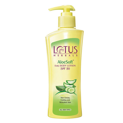 Buy Lotus Herbals Aloesoft Daily Body Lotion | Non Greasy | Cools and Refreshes Skin | SPF 20 | For All Skin Types | 250 ml-Purplle
