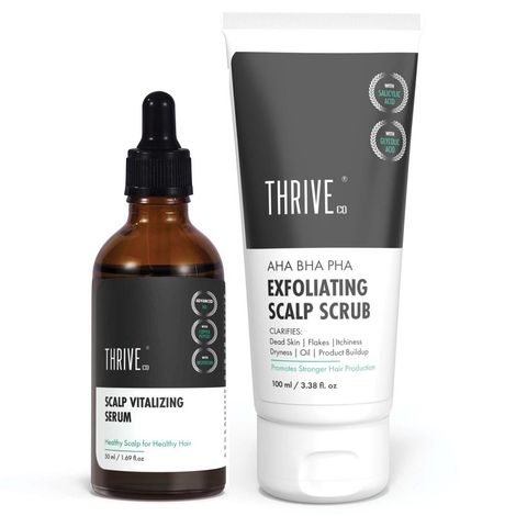 Buy ThriveCo Scalp Care Kit: AHA BHA PHA Exfoliating Scalp Scrub & Vitalizing Serum,272 gm-Purplle