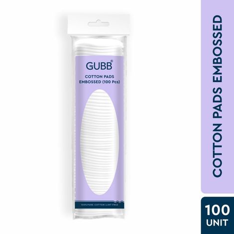 Buy GUBB Cotton Pads for Face Cleansing & Makeup Removal, Embossed - 100 Pads-Purplle