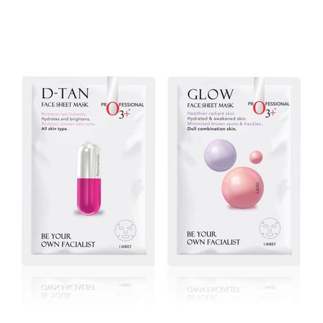 Buy O3+ Dual Action Sheet Mask Set (De Tan 30g + Dullness Removal 30 gm)-Purplle