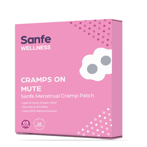 Buy Sanfe Menstrual Cramp Patch | Upto 8 hr pain relief | Instant, 100% natural actives | Cool Patches, No side effects | 3 Pairs, For men & women-Purplle