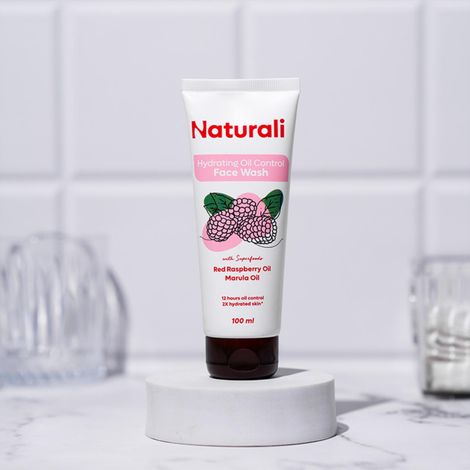 Buy Naturali Hydrating Oil Control Face Wash with Red Raspberry Oil & Marula Oil | Deep Cleansing | Oil Control | Hydrating | Ideal for Oily Skin | 100ml-Purplle
