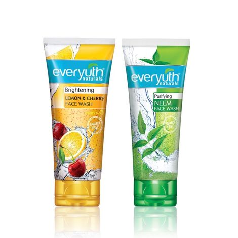 Buy EverYuth Fresh Face Duo - Neem & Lemon-Cherry (Neem Face Wash 150g + Lemon & Cherry Face Wash 150 gm)-Purplle