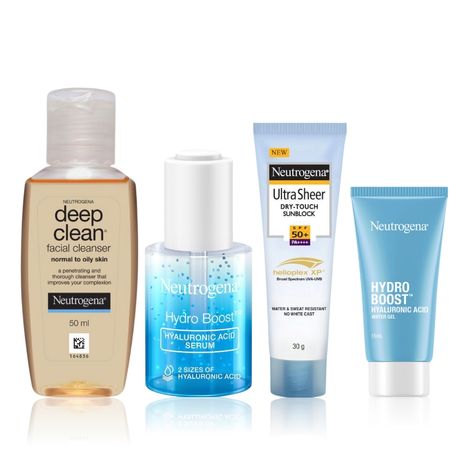Buy Neutrogena CSMS Routine Mini Kit (Cleanser 50 ml + Serum 30 ml + Moisturizer 15 gm + Sunscreen 30 ml)-Purplle