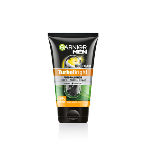 Buy Garnier Men, Face Wash, Brightening & Anti-Pollution, Turbo Bright Double Action, 100 gm-Purplle