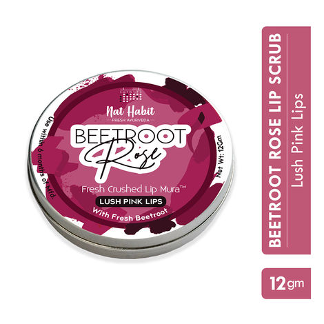 Buy Nat Habit Beetroot Rose Lip Mura, Lip Scrub for Lip Lightening & softening|Dry Lips, 12g Scrub (12 gm)-Purplle