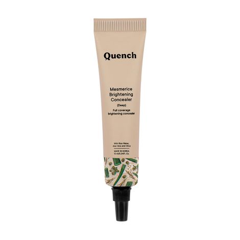 Buy Quench Botanics Brightening Natural Cream Concealer With Rice Water & Aloe Vera | Conceals Dark Circles & Brightens Under Eyes (Deep - 10 ml)-Purplle