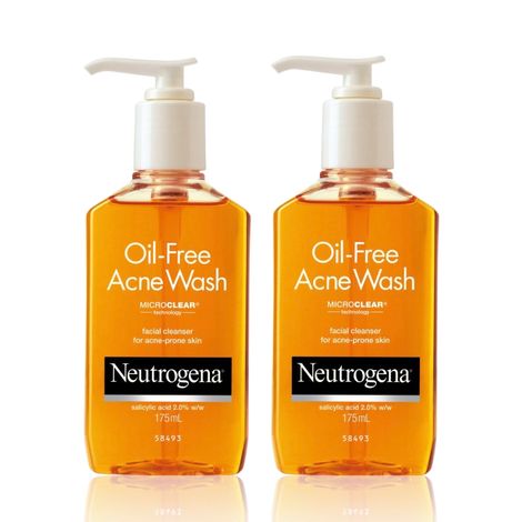 Buy Neutrogena Oil Free Acne Wash Facial Cleanser Pack of 2 (175 ml X 2)-Purplle