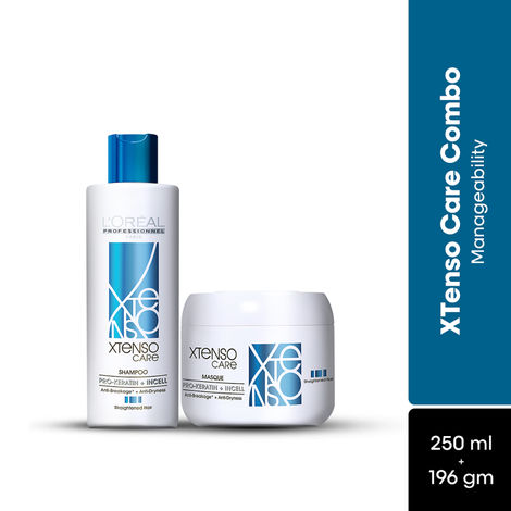 Buy L'Oreal Professionnel Xtenso Care Duo (Xtenso Care Shampoo-250 ml + Xtenso Care&nbsp;Masque-196 gms)-Purplle