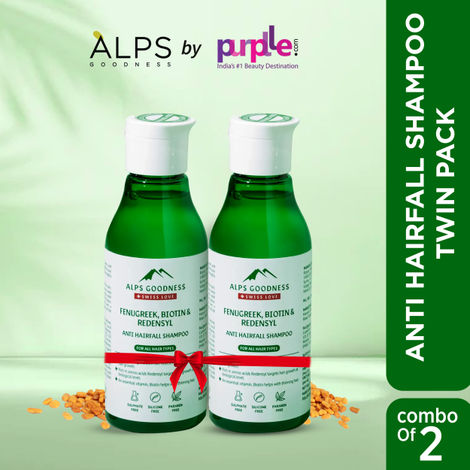 Buy Alps Goodness Fenugreek Biotin and Redensyl Anti Hairfall Shampoo Twin Pack for All Hair Types (150 ml X 2) | Reduced Hairfall | Stronger-Thicker Hair Pack of 2-Purplle