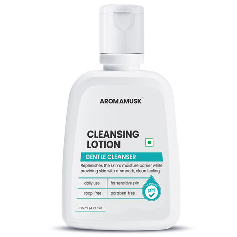 Buy Aromamusk Deep Cleansing Lotion for Sensitive & Dry Skin, Gentle Cleanser for Men & Women, 125ml-Purplle