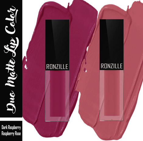 Buy Ronzille Lightweight Duo Liquid Lipstick Infused with Jojoba oil and Vitamin E -05,01-Purplle