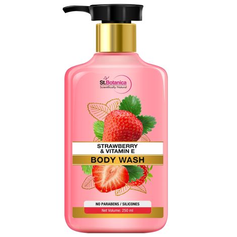Buy St.Botanica Strawberry & Vitamin E Body Wash - No SLS / Sulphate, Parabens 250 ml-Purplle