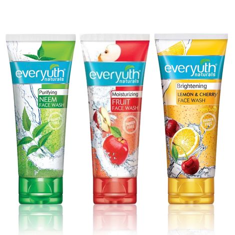 Buy EverYuth Triple Action Clear Skin Set (Fruit Face Wash 150g + Neem Face Wash 150g + Lemon & Cherry Face Wash 150g)-Purplle