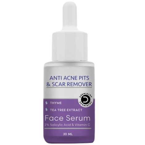 Buy Dermistry 2% Salicylic Acid Anti Acne Face Serum I Niacinamide I Tea Tree Ext & Vitamin C I Oil Free | Pits Scars Pimples Blemishes Dark Spots Remover I For Oily Acne Prone Skin Men Women Boys Girls I 30ml-Purplle
