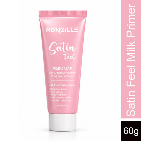 Buy Ronzille Satin Feel Milk Cream Moisturizer & Primer 60g | Hydrating Face Cream with Aloe Vera & Shea Butter | Makeup Base, Nourishing Moisturizer, Rehydrating Skin Care Cream for Soft & Smooth Skin-Purplle
