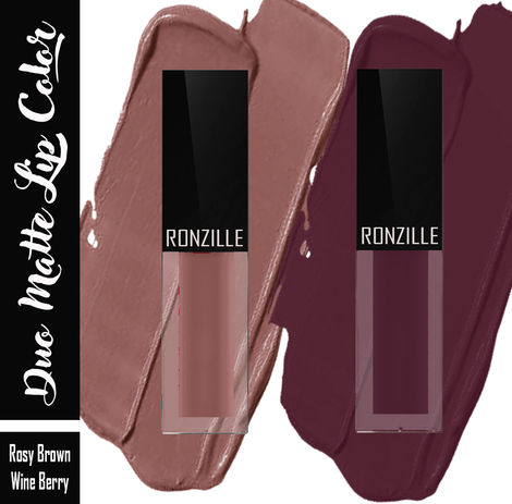 Buy Ronzille Lightweight Duo Liquid Lipstick Infused with Jojoba oil and Vitamin E -09,12-Purplle