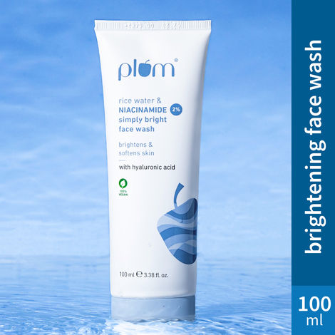 Buy Plum Simply Bright 2% Niacinamide Face Wash With Rice Water | Brightens Skin, Helps Fade Blemishes | Softens & Smoothens Skin | Gentle & Non-Drying | Women & Men | 100% Vegan | 100 ml-Purplle