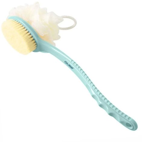 Buy GUBB 2 IN 1 Loofah With Handle Back Scrubber | Dual Sided Exfoliating For Cleanse, Exfoliate & Massage - Soft Nylon Bristles, Effectively Clean Knees, Elbow & Ankle (Assorted) 1 pc-Purplle