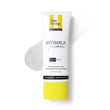 Buy SunScoop Invisible Primer Sunscreen Gel SPF 50 PA+++ | SPF 50 Gel Sunscreen for Dry & Oily Skin | Transparent Primer-Like Finish | Rice Extract & Vitamin E to Minimise Pores | Broad Spectrum, Non Comedogenic & No White Cast | For Women & Men | 45 gm-Purplle
