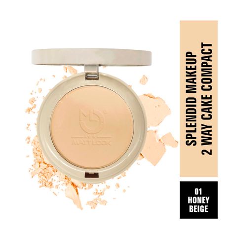 Buy Mattlook Splendid Makeup 2 Way Cake Compact, Clear Without Flaws, Honey Beige (20 gm)-Purplle