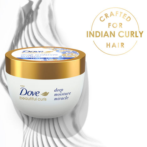Buy Dove Beautiful Curls Deep Moisture Miracle Hair Mask, Sulphate Free, No Parabens & Dyes, Mask for Curly Hair, With Tri-Moisture Essence for smooth, shiny, bouncy curls (300 ml)-Purplle