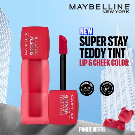 Buy Maybelline New York Superstay Teddy Tint - Lip and Cheek Color | Pinkie Bestie, 5 ml-Purplle