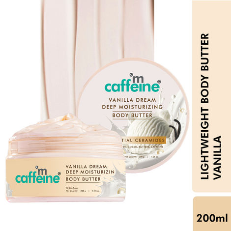 Buy mCaffeine Vanilla Dream Deep Moisturizing Body Butter | 5 Essential Ceramides for Skin Repair | Rich Vanilla Aroma - 200 gm-Purplle
