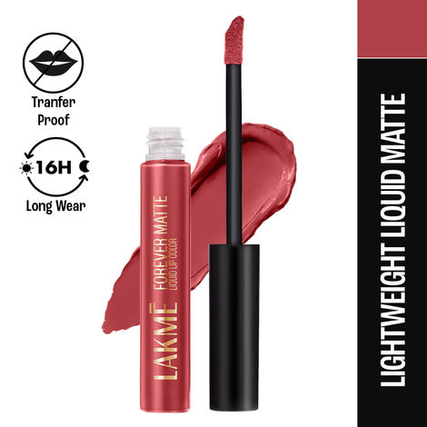 Buy Lakme Forever Matte Liquid Lip Colour - Pink Peach (5.6 ml)-Purplle