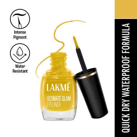 Buy Lakme Ultimate Glam Eye Liner, Golden, 9 ml-Purplle