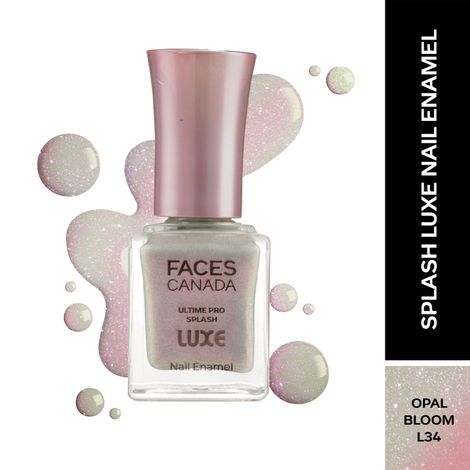 Buy FACES CANADA Ultime Pro Splash Luxe Nail Enamel - Opal Bloom (L34), 12 ml | Glossy Finish | Quick Drying | Long Lasting | High Shine | Chip Defiant | Even-Finish | Vegan | Non-Toxic | Ethanol-Free-Purplle