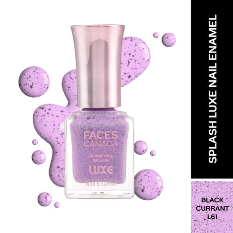 Buy FACES CANADA Ultime Pro Splash Luxe Nail Enamel - Black Currant (L61), 12 ml | Glossy Finish | Quick Drying | Long Lasting | High Shine | Chip Defiant | Even-Finish | Vegan | Non-Toxic | Ethanol-Free-Purplle