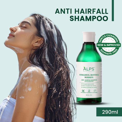 Buy Alps Goodness Fenugreek, Biotin & Redensyl Anti Hairfall Shampoo for All Hair Types (290 ml) I Hairfall Control Shampoo | Gentle & Mild Cleansing Shampoo | Sulphate Free, Silicone Free, Paraben Free-Purplle