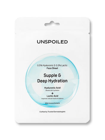 Buy UNSPOILED 0.5% Lactic & 0.5% Hyaluronic Acid Face Sheet Mask 20 gm-Purplle