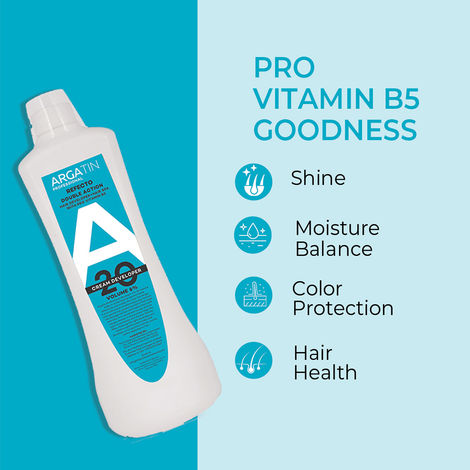 Buy ARGATIN Professional Naturalis Hair Color Developer 20 Volume 6% - 1000 ml | Cream Developer for Hair Colour | 2in1 Formula Hair Developer + Hair Spa with Pro Vitamin B5-Purplle