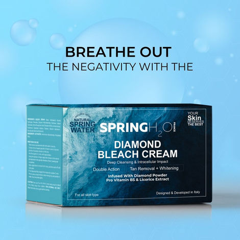 Buy SPRING H2O FRANCE Diamond Bleach Cream Deep Cleansing & Intracellular Impact | Infused Pro Vitamin B5 | All Skin Types | 300 gm-Purplle
