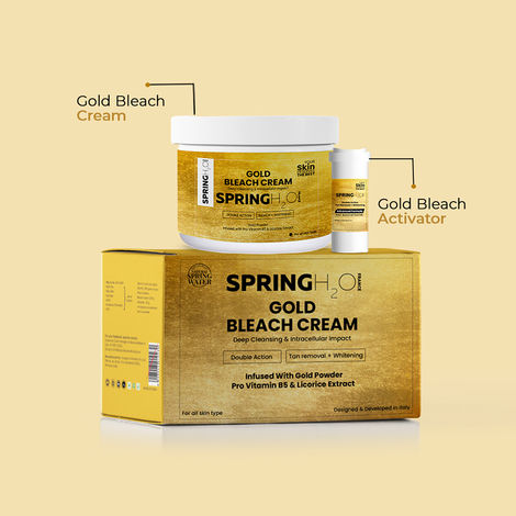 Buy SPRING H2O FRANCE Gold Bleach Cream Deep Cleansing & Intracellular Impact | Infused Pro Vitamin B5 | All Skin Types | 300 gm-Purplle
