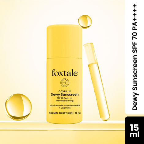 Buy FoxTale Niacinamide Dewy Sunscreen For All Skin Type Spf 70 Pa++++ | No White Cast | Non Greasy | Anti-Tan Formula | For Spot Depigmentation | Men & Women | 15 Ml-Purplle